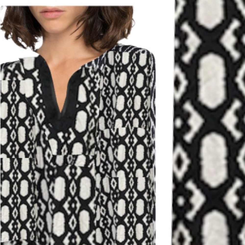 Blouse top shirt tunic tee sweater black white boho fashion t